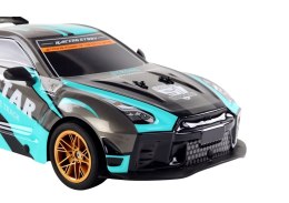 Duże Auto Sportowe Zdalnie Sterowane 1:10 Turkusowo- Czarne