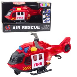 Helikopter Strażacki Z Dźwigiem Światła Dźwięki Czerwony