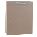 Torba Prezentowa Z Tłoczeniem Beżowa 32 x 26 x 10cm