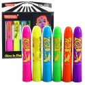 Zestaw Do Malowania Twarzy Pisaki Kredki Neonowe UV Fluorescencyjne 6szt