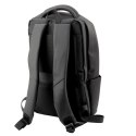 Plecak Miejski Biznesowy USB Kieszeń Na Laptopa Czarny 16L 41cm