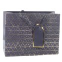 Torba Prezentowa Geometryczna Złote Linie 23 x 18 x 10 cm