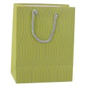 Torba Prezentowa Papierowa Srebrne Linie Faliste 23 x 18 x 10,5 cm