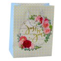 Torba Prezentowa Wzory Kwiaty Best Wishes 23 x 18 x 10,5 cm