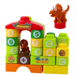 Klocki Konstrukcyjne Edukacyjne W Plecaku Dinozaury Cyfry Litery 49 el.