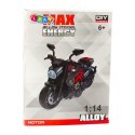 Motocykl Do Składania Skręcania Metal 1:14 DIY Niebieski