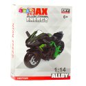 Motocykl Do Składania Skręcania Metal 1:14 DIY Zielono-Czerwony