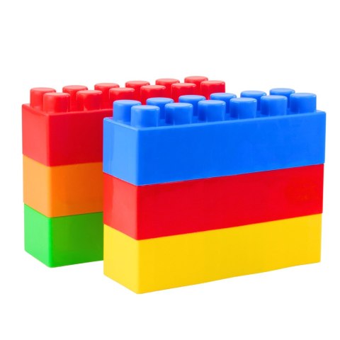 Zestaw Duże Klocki Konstrukcyjne W Torbie Kolorowe 28,5x9x9 cm 6el.