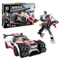 Klocki Konstrukcyjne Auto Sportowe Wyścigówka Robot 2w1 Biały 341 el.