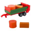 Traktor Rolniczy Farmerski Z Zieloną Przyczepą i Sianem Czerwony 62cm