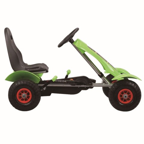 Sportowy Gokart Na Pedały F618 Pomowane Koła Obciążenie 50kg Zielony