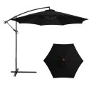 Parasol Ogrodowy Boczny Z Regulacją Pochyłu 350 x 250cm Czarny