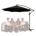 Parasol Ogrodowy Boczny Z Regulacją Pochyłu 350 x 250cm Czarny