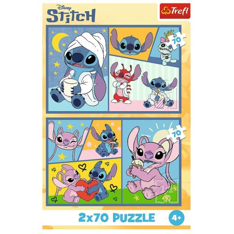 Puzzle - 2x70 - Ze Stitchem nie ma nudy - Disney Lilo i Stitch - Trefl 34444