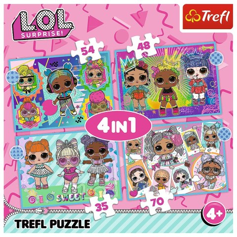Puzzle - 4w1 (35, 48, 54, 70) - Poznaj laleczki - LOL Surprise! - Trefl 34613
