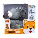 Interaktywny Robot Pies Husky Zdalnie Sterowany RC Głosem Sztuczki Szary
