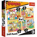 Puzzle - 4w1 (35, 48, 54, 70) - Garfield Kocha lazanię - Trefl 34673