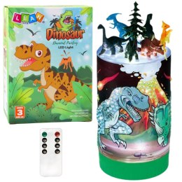 Zestaw Kreatywny Dinozaury W Słoiku Diamenty Lampka Nocna Pilot DIY