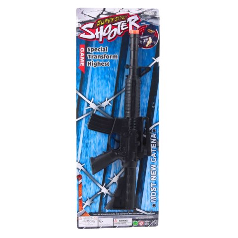 Karabin Zabawkowy Mechaniczny Dźwięk Strzałów Czarny 32cm