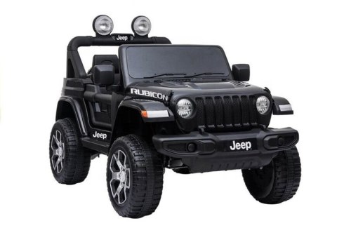 Auto na Akumulator Jeep Rubicon Światła LED MP3 Pilot 4x4 Czarny