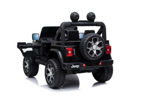 Auto na Akumulator Jeep Rubicon Światła LED MP3 Pilot 4x4 Czarny