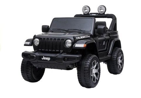 Auto na Akumulator Jeep Rubicon Światła LED MP3 Pilot 4x4 Czarny