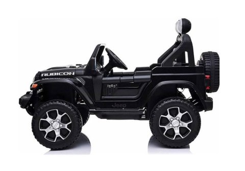 Auto na Akumulator Jeep Rubicon Światła LED MP3 Pilot 4x4 Czarny