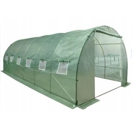 Tunel Ogrodowy Foliowy Szklarnia Na Warzywa Okna Zielony UV 6x3x2M 18M²