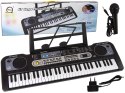 Keyboard z Mikrofonem Instrument Muzyczny Dla Dzieci Czarny
