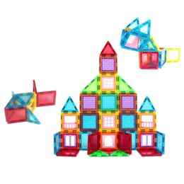 Klocki Magnetyczne 3D Układanka Konstrukcyjna Kolorowe 45 el.