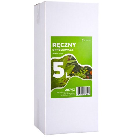Ręczny Opryskiwacz Ciśnieniowy Do Podlewania Nawożenia Opryskiwania LEAN 5L