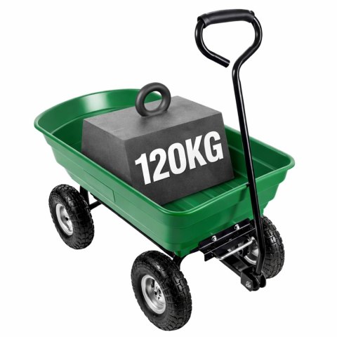Wózek Ogrodowy Transportowy Wyjmowana Odchylana Taca Zielony 120 kg