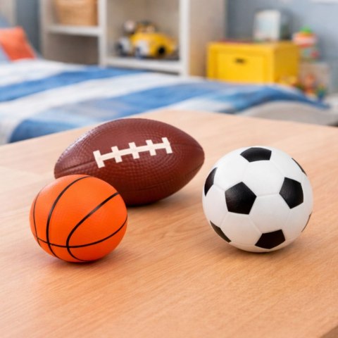 Zestaw Piankowe Piłki Piłka Nożna Do Koszykówki Rugby 3 szt. 10cm