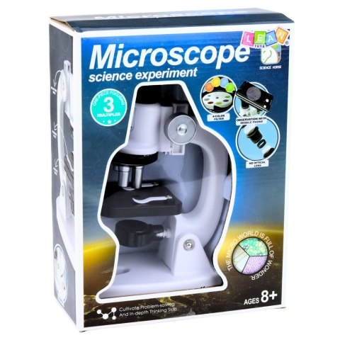 Mikroskop Zestaw Edukacyjny Dla Dzieci Zoom 1200x Akcesoria Biały