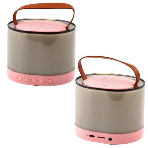 Zestaw Do Karaoke Głośnik Mikrofon Bezprzewodowy K52 RGB Bluetooth Różowy