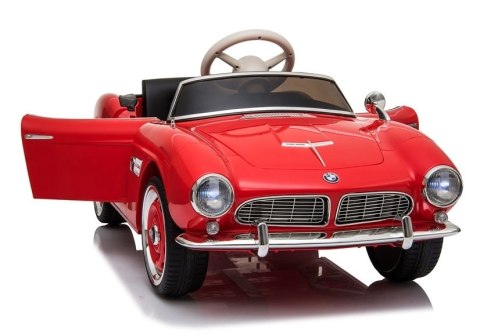 Auto na Akumulator BMW Retro Dla Dzieci Pilot LED MP3 Czerwone Lakierowane