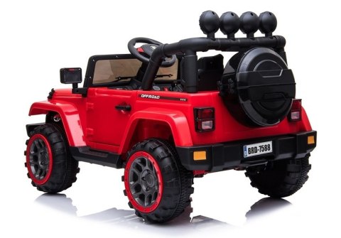 Auto Na Akumulator Jeep BRD-7588 Światła LED MP3 Pilot Czerwony 4x4