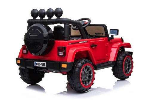 Auto Na Akumulator Jeep BRD-7588 Światła LED MP3 Pilot Czerwony 4x4
