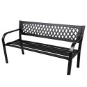 Ławka Ogrodowa Parkowa Taras Ogród Metalowa Oparcie Czarna 120 cm