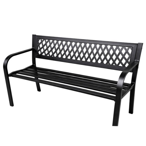 Ławka Ogrodowa Parkowa Taras Ogród Metalowa Oparcie Czarna 120 cm