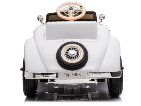 Auto Na Akumulator Mercedes Benz 540K Klasyk Premium Światła LED MP3 Biały